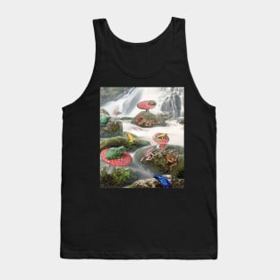 Frog Frogs Sitting On Mushroom Toadstool In Forest River Tank Top